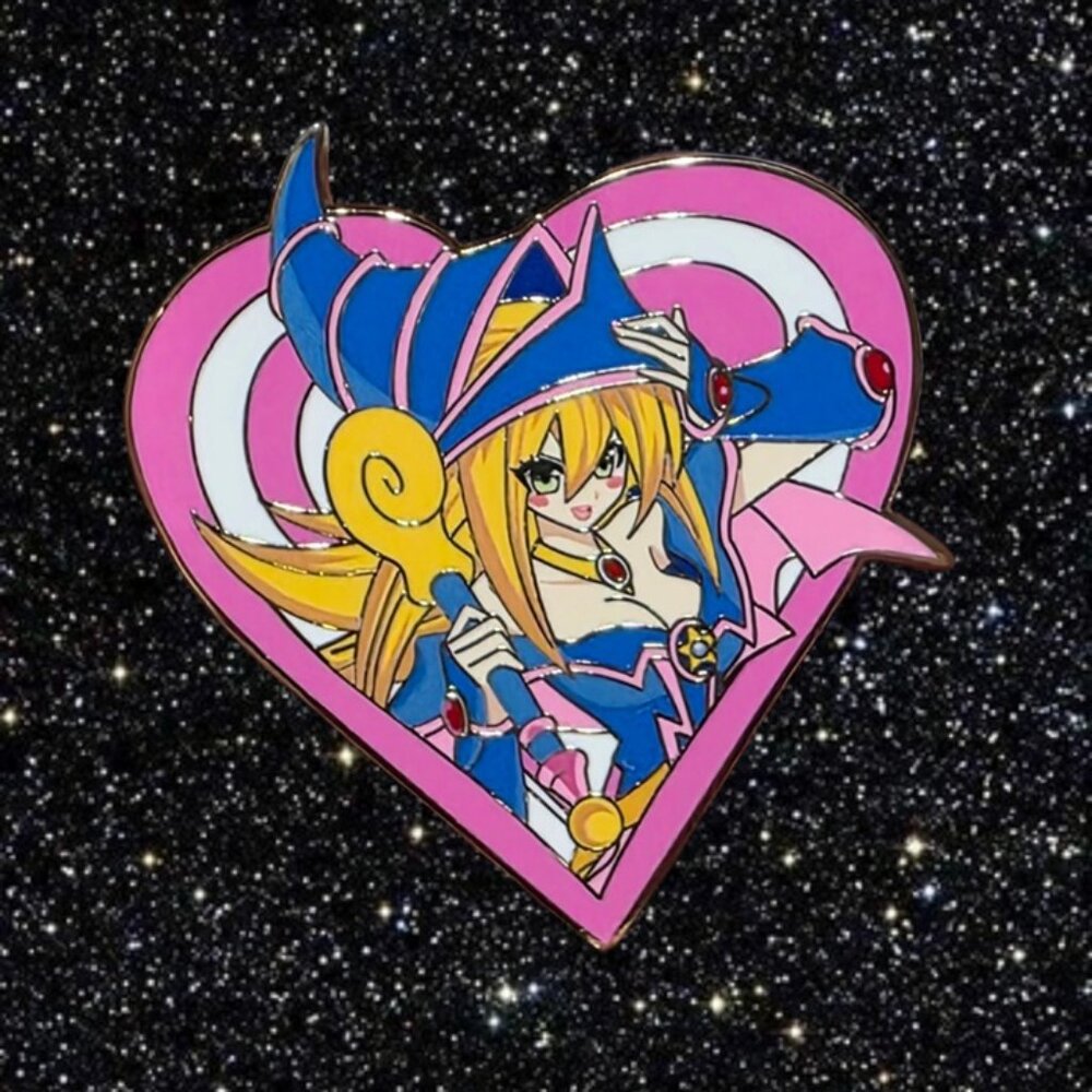 Dark Magician Girl Heart Enamel Pin YuGiOh Spellcaster Waifu Collectible